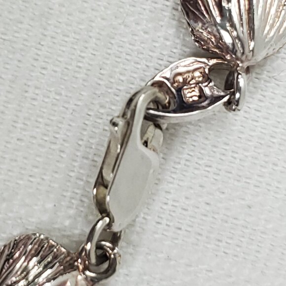Gorgeous Vintage Tiny Shell Link Bracelet Shell Design Silver 925 - Picture 5 of 11
